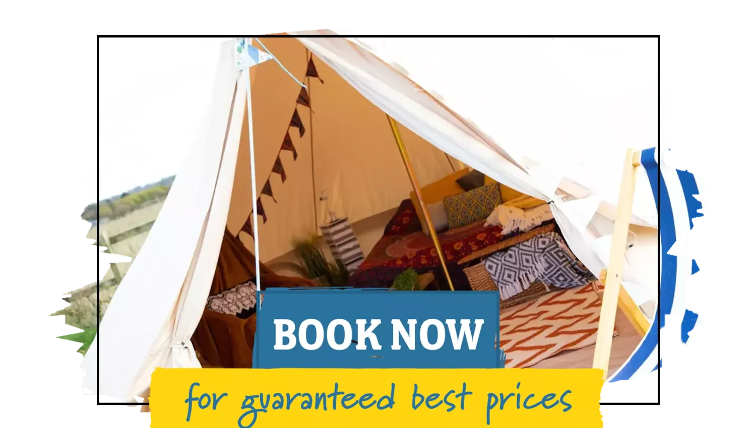 a furnished bell tent for glamping