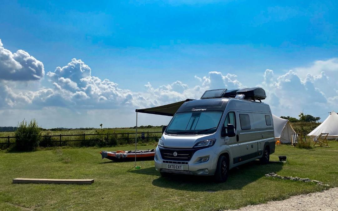 A motorhome enjoying a sunny day under our vast open skies and stunning views