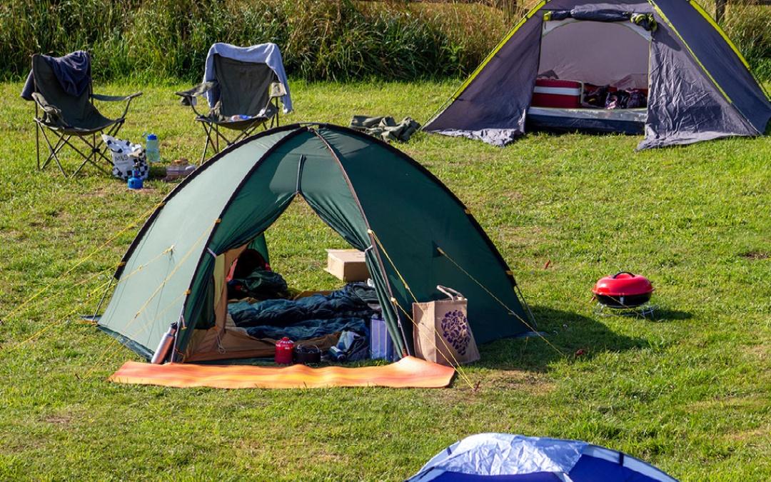 Tent with meadow views
