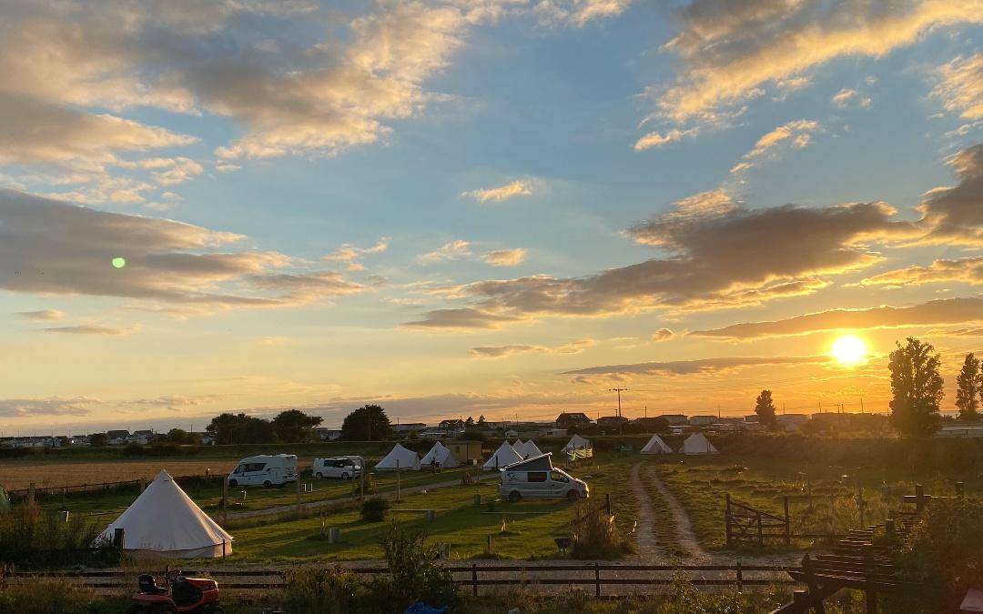 myminibreak history, heacham campsite with tents and glamping with sunset