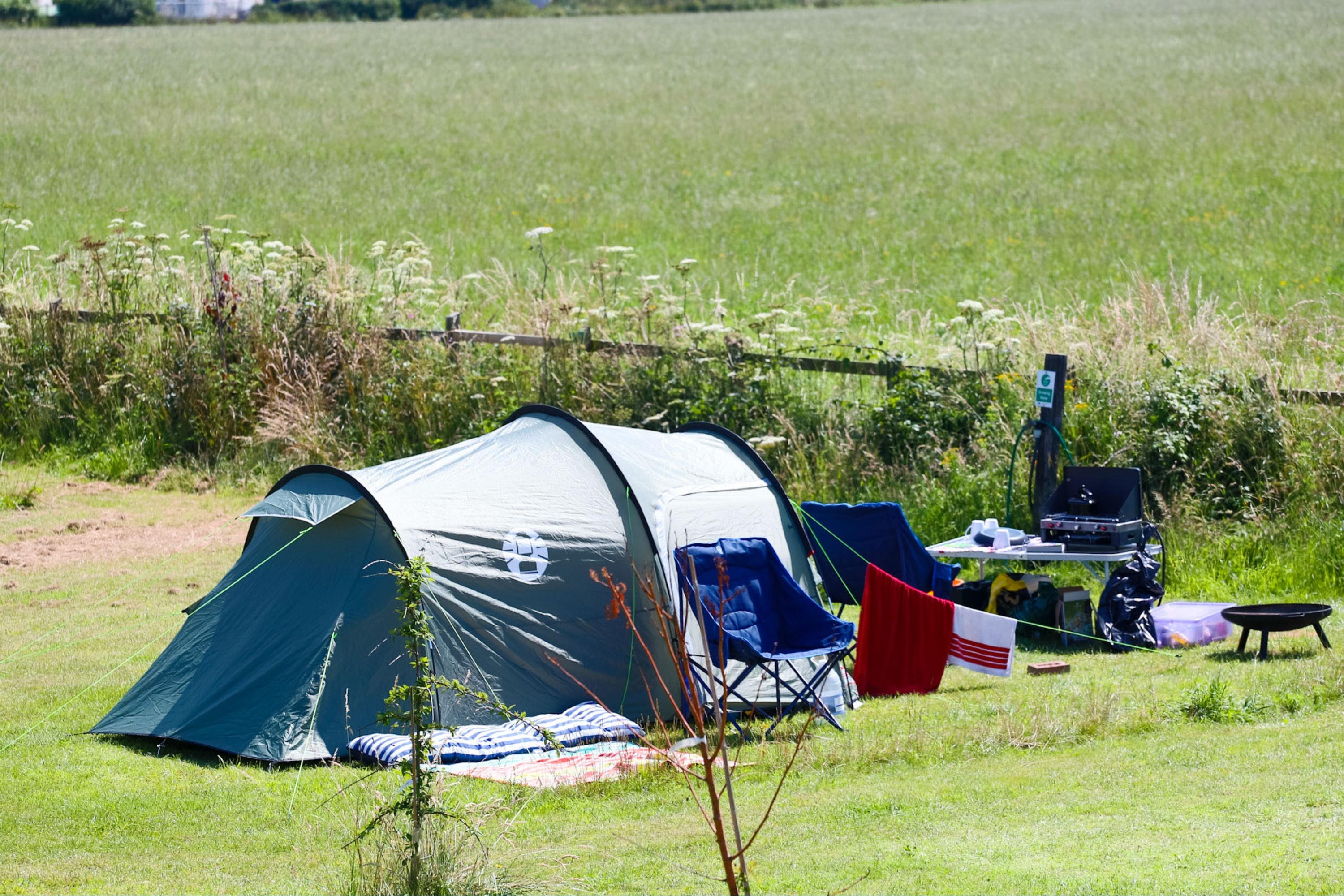 basic tent pitch