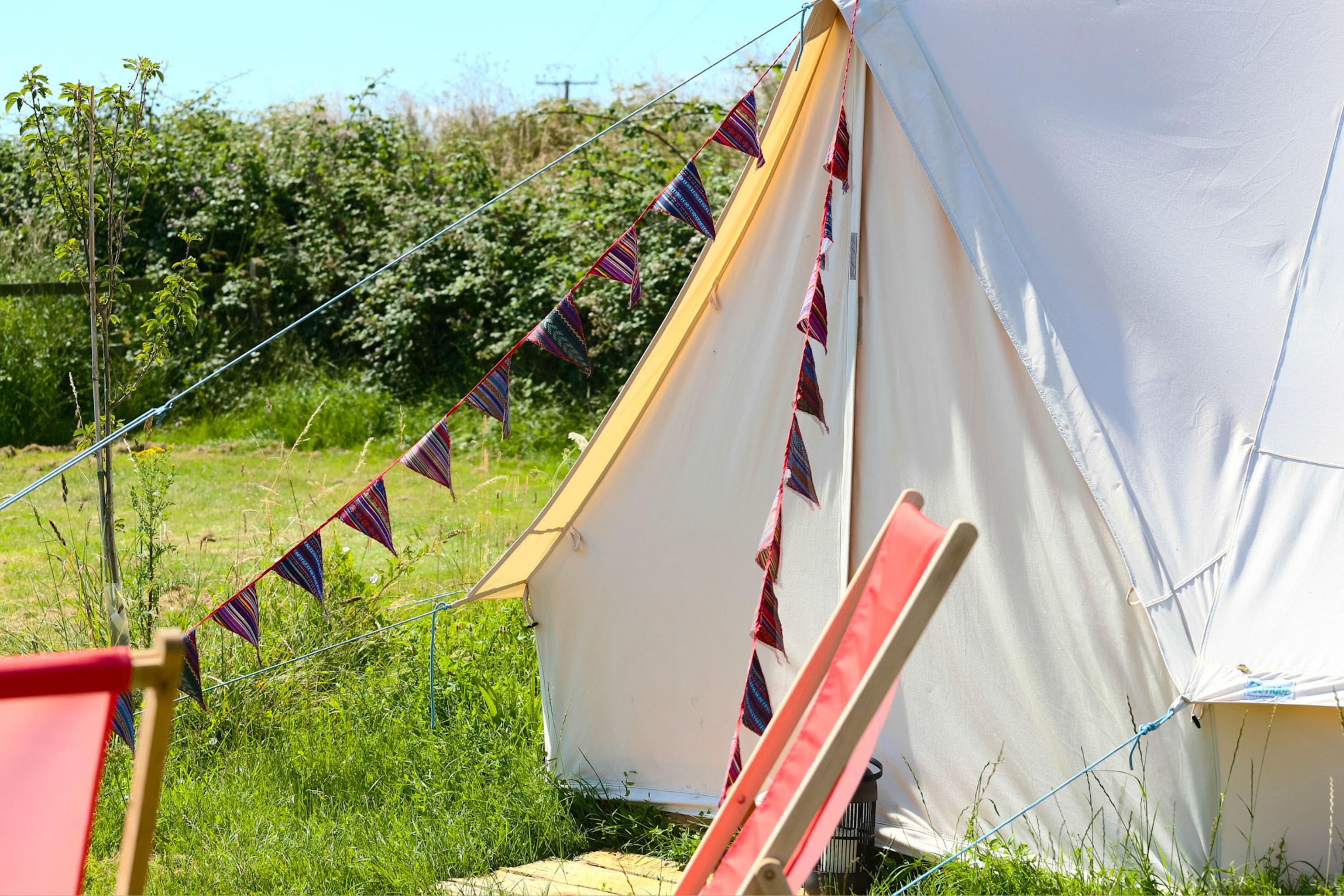 Glamping bell tens with meadow views here at go wild glamping