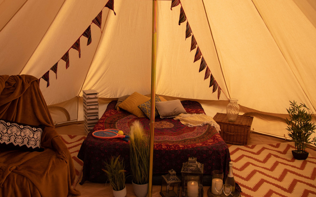 mYminiBreak, Hunstanton Glamping, our glamping bell tents are ideal for couples escaping to the Norfolk Coast to relax