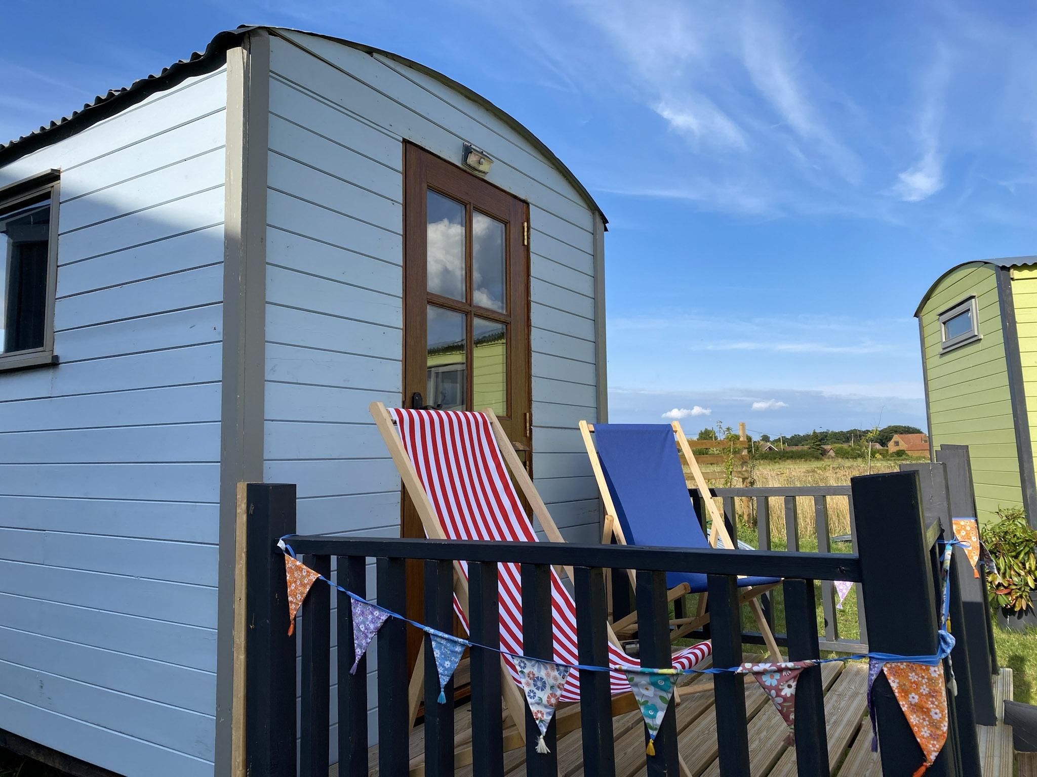 Glamping Shepherds Hut Outside seating
