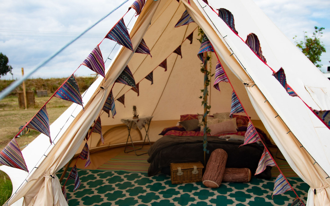 Our lovely glamping bell tents here at North Norfolk Glamping