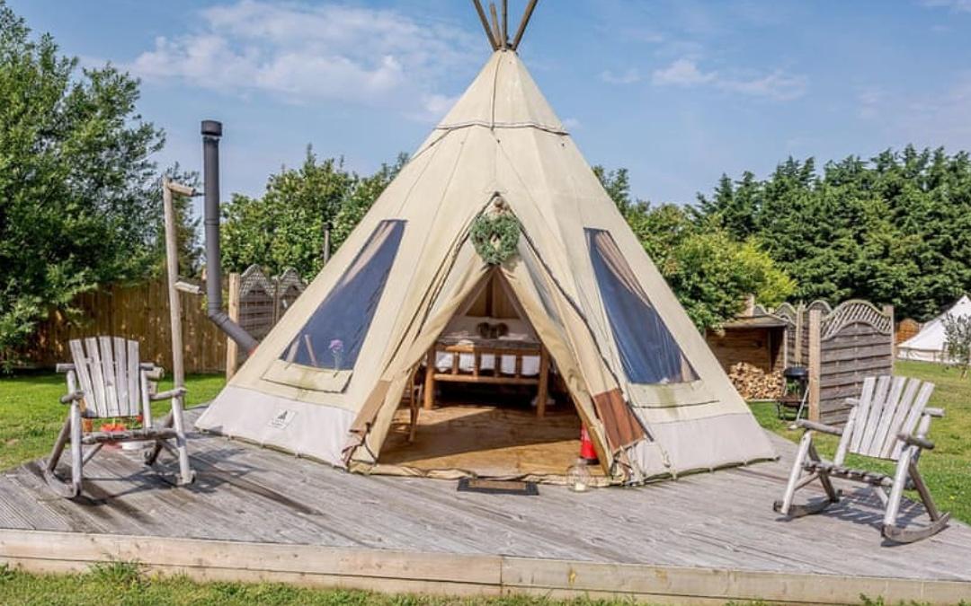 Outside view of our fantastic glamping wigwams, great for a wild adventure here at go wild glamping