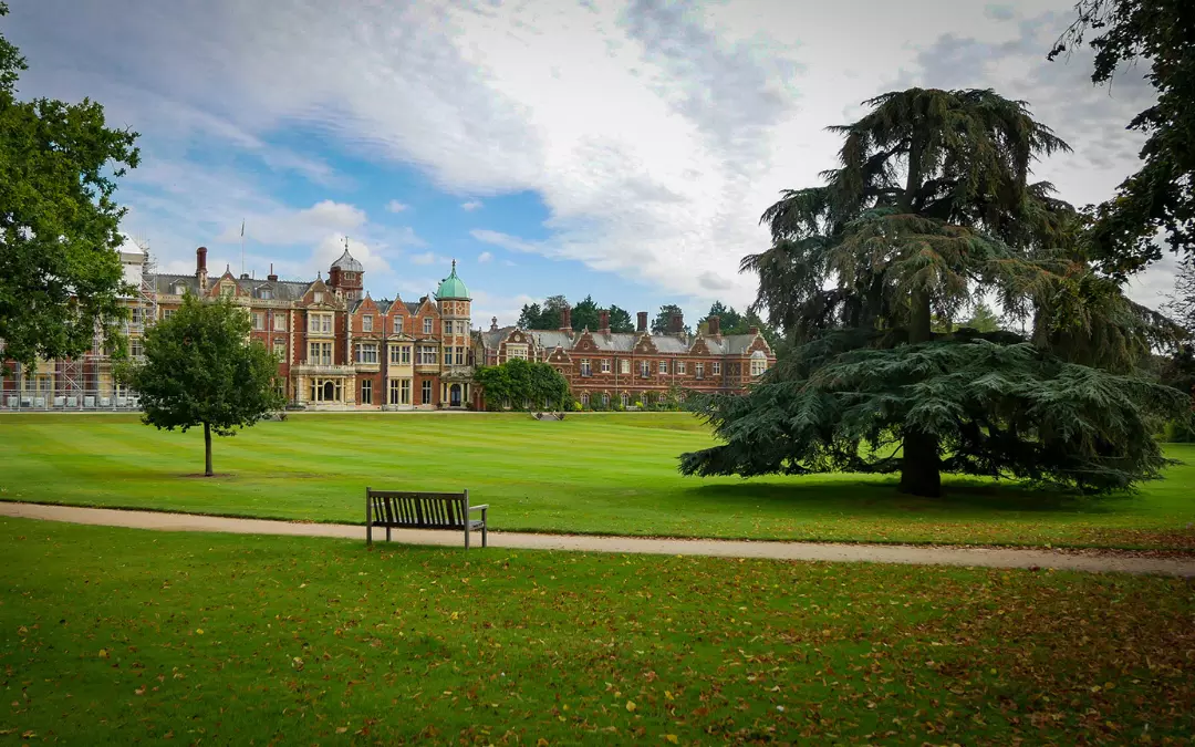 The Sandringham Estate with trees in front