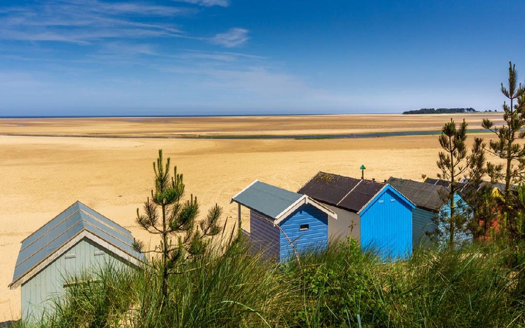 Norfolk Camping: wells beach huts stunning sands