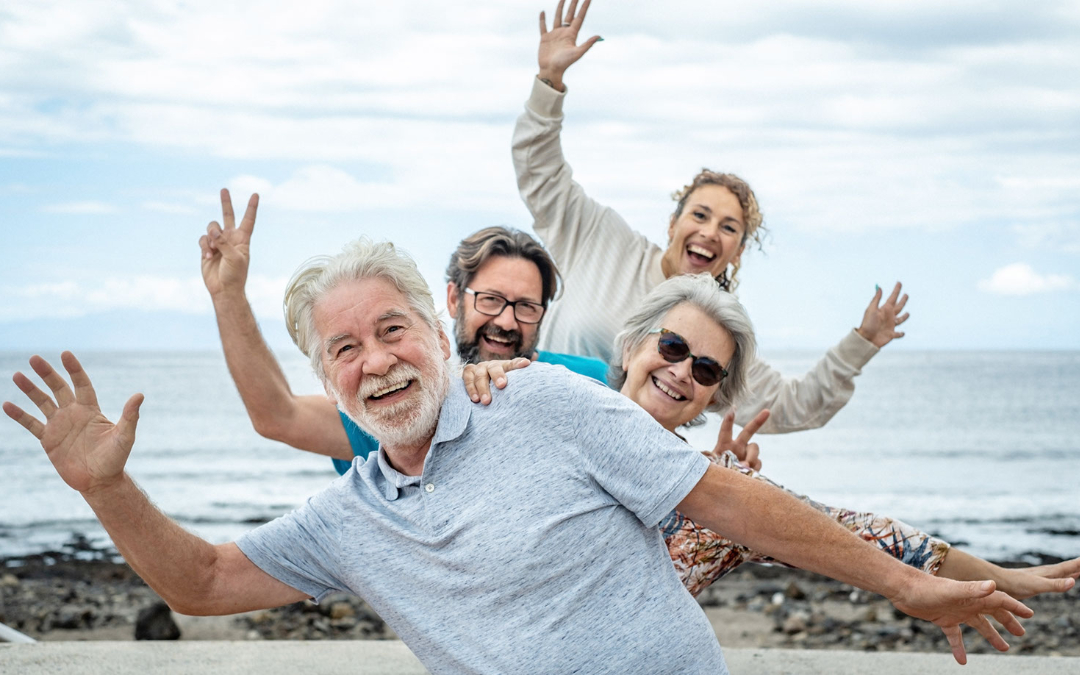 family enjoying a day on the beach