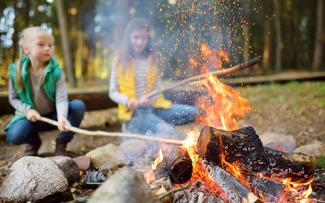 roasting marshmallows with the family