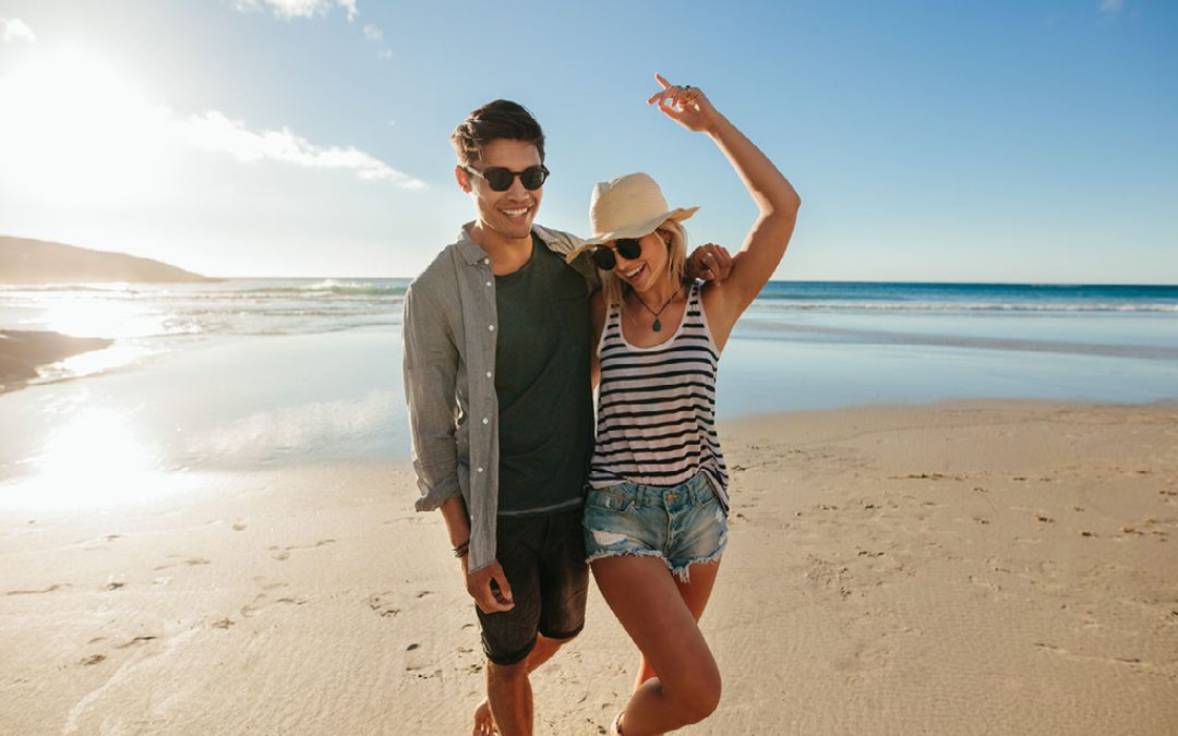 beach young couple