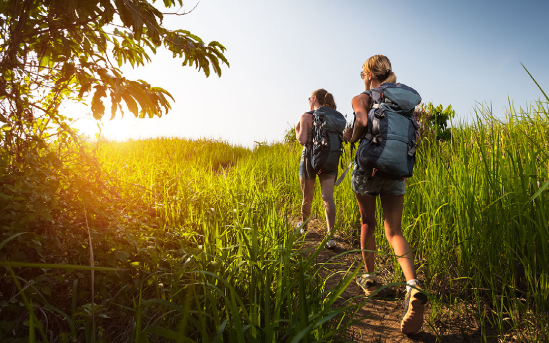 couple hiking in nature