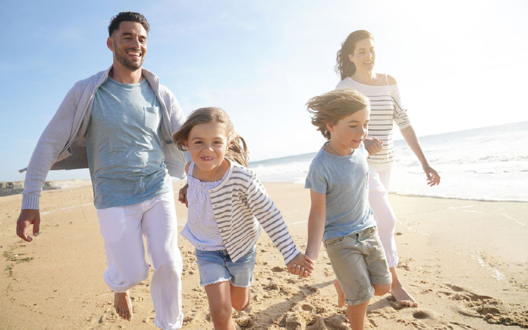 family fun on beach
