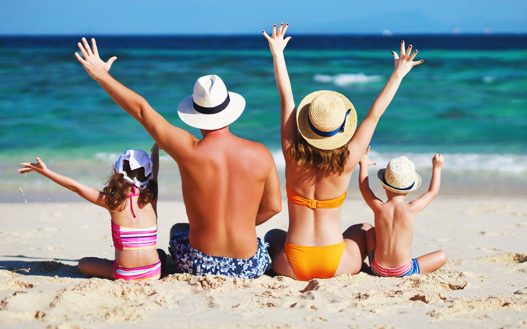 family on the beach