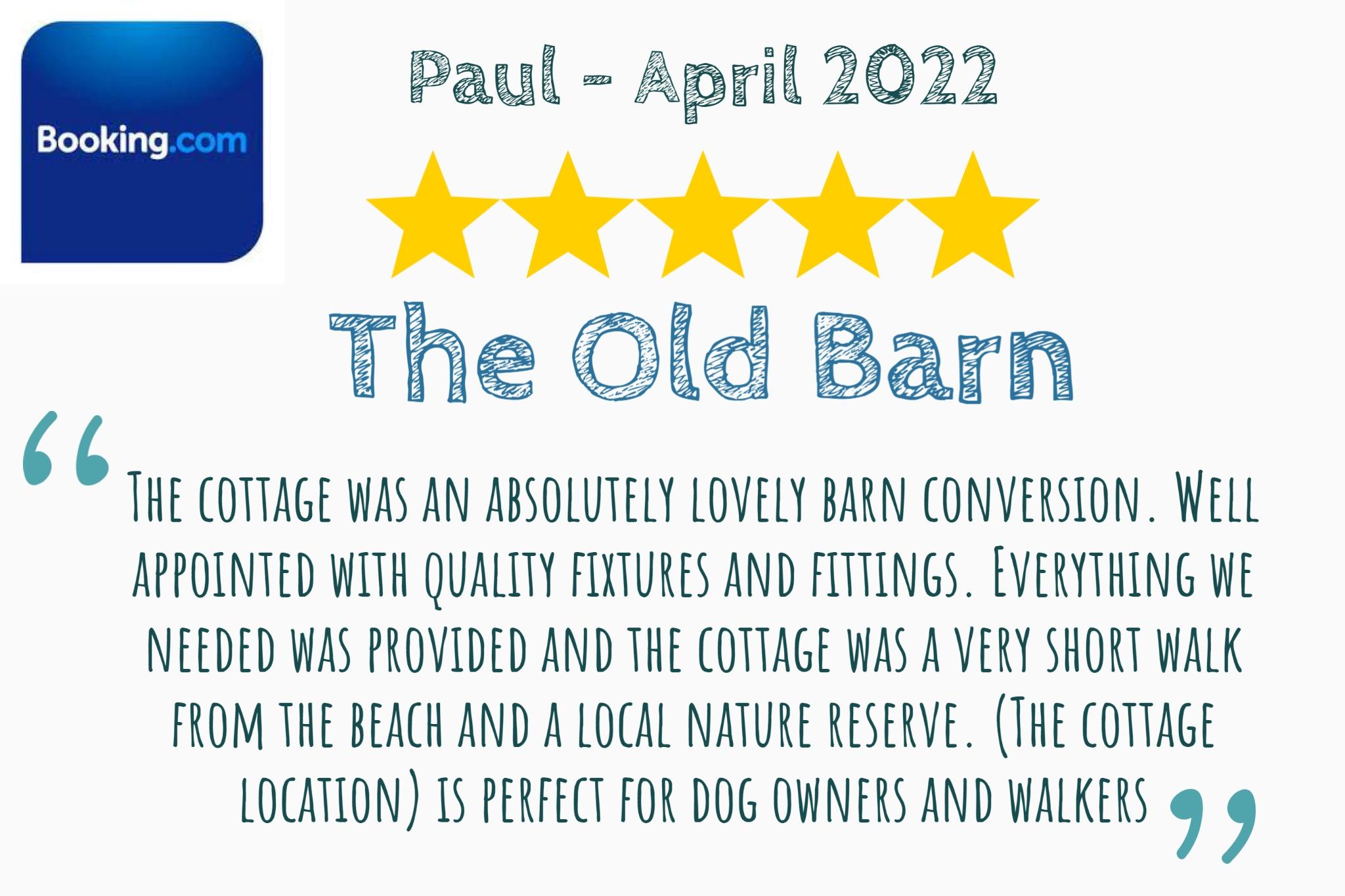 Paul's Booking.com review the old barn