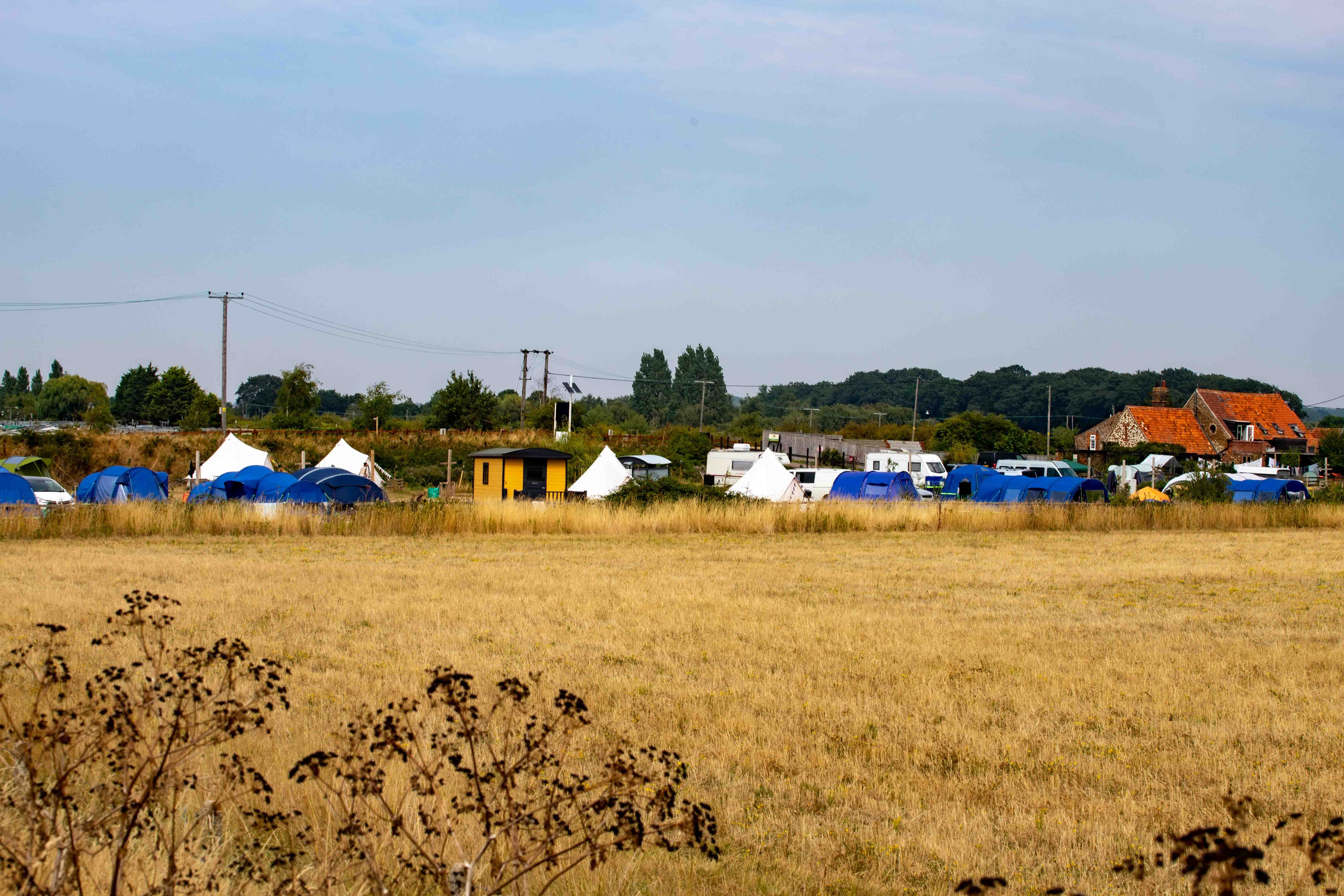 A hot hot summer has scored the field that surround Hunstanton Camping 