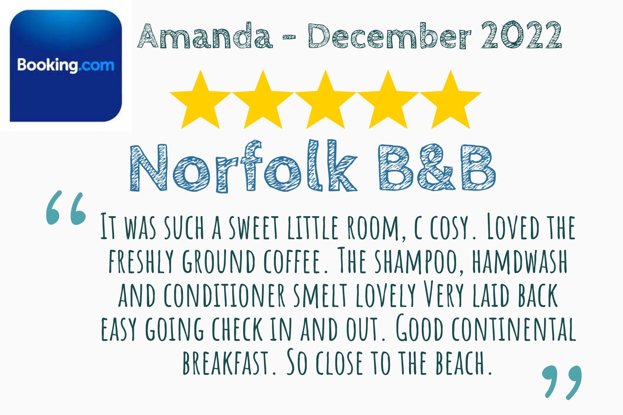 Amanda's Booking.com review of the sweet, cosy, and lovely B&B rooms