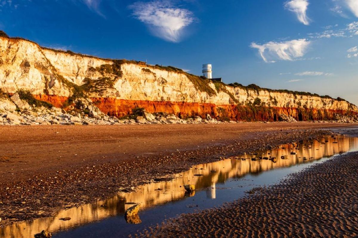 red and white striped cliffs of old hunstanton