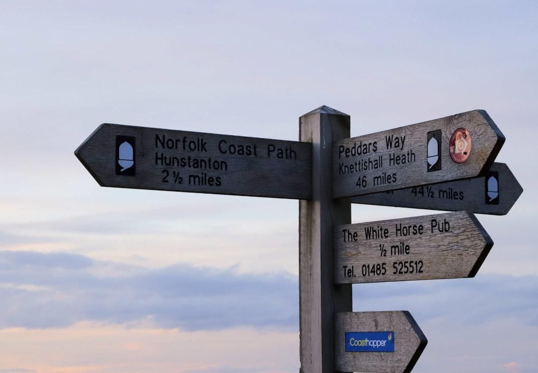 Norfolk Coast Camping: Norfolk coast path sign
