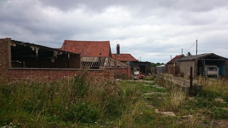 Worn down set of buildings