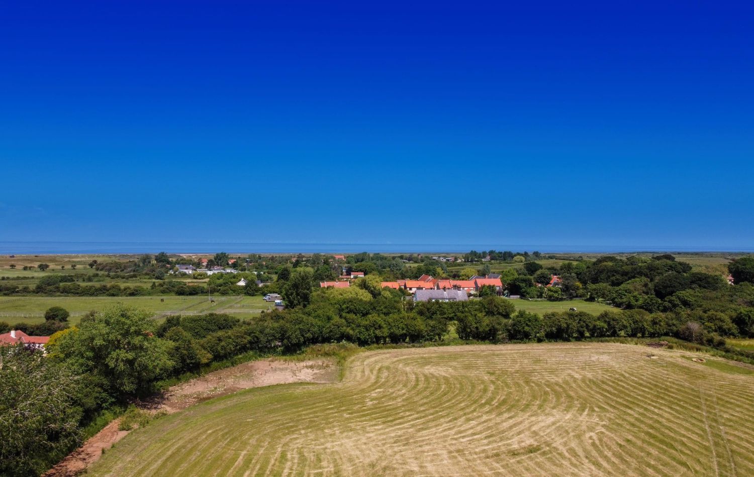 drone shot norfolk coast path holme